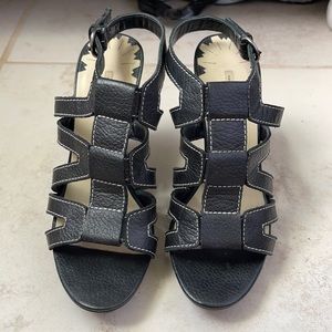 Max Studio Gareta leather t strap heel sandal